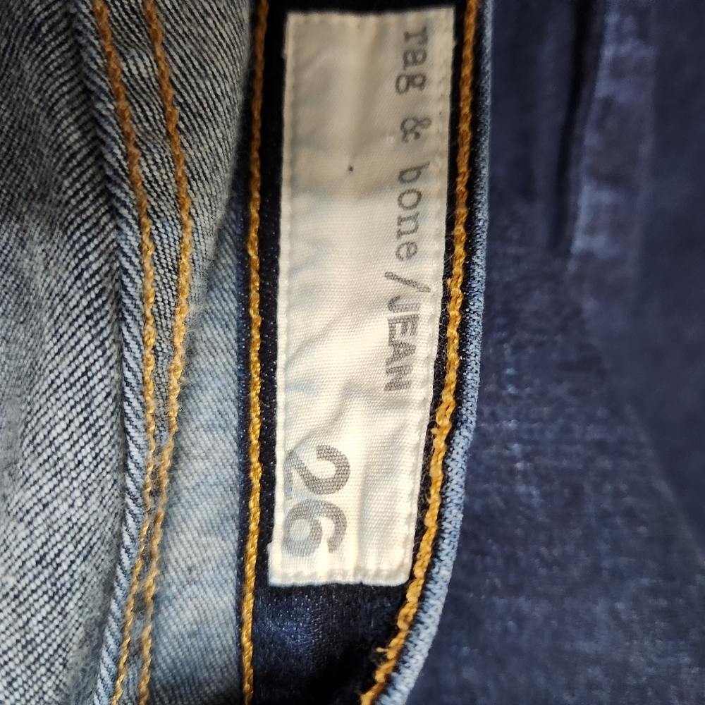 Rag & Bone Low Rise Cigarette Skinny Leg Stretch Dark Denim Jeans Size 26-C34 - Picture 5 of 6